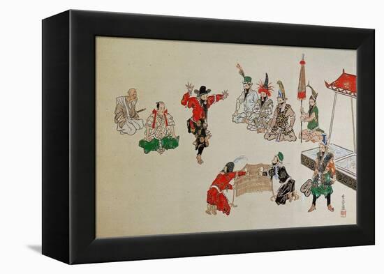 Foreigners Playing Sumo-Kyosai Kawanabe-Framed Premier Image Canvas