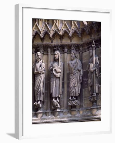 Forerunners of Christ, Detail of South Door of Cathedral of Notre-Dame-null-Framed Photographic Print