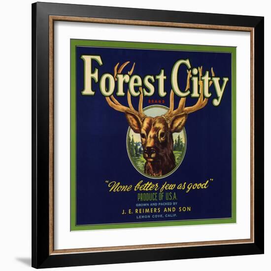 Forest City Brand - Lemon Cove, California - Citrus Crate Label-Lantern Press-Framed Art Print