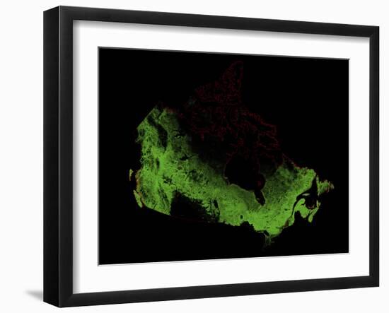 Forest Cover Of Canada-Grasshopper Geography-Framed Giclee Print
