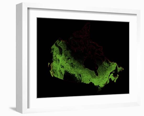 Forest Cover Of Canada-Grasshopper Geography-Framed Giclee Print
