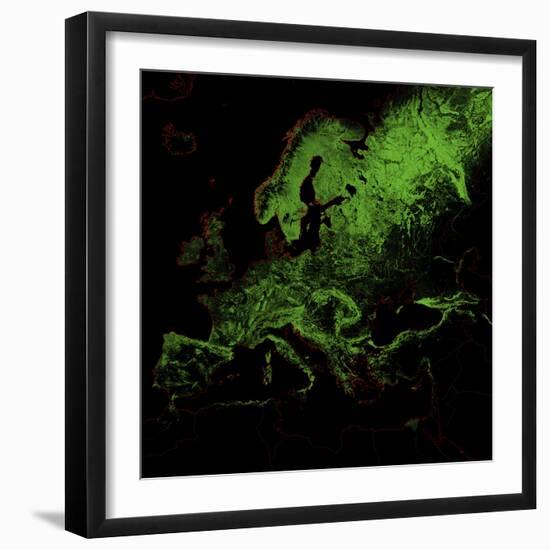 Forest Cover Of Europe-Grasshopper Geography-Framed Giclee Print