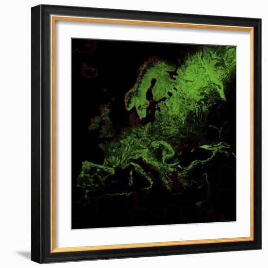 Forest Cover Of Europe-Grasshopper Geography-Framed Giclee Print