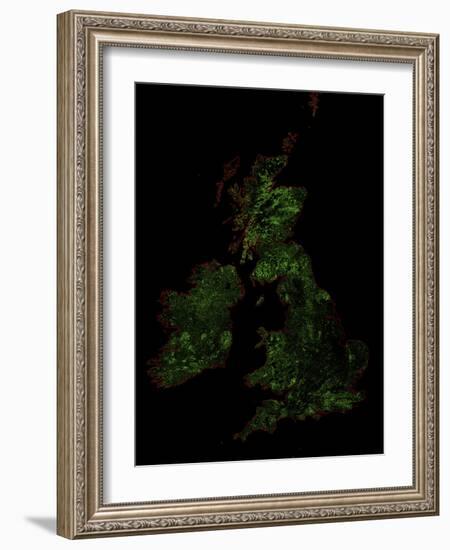 Forest Cover Of The British Isles-Grasshopper Geography-Framed Giclee Print
