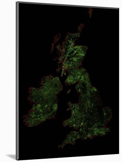 Forest Cover Of The British Isles-Grasshopper Geography-Mounted Premium Giclee Print