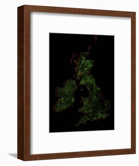 Forest Cover Of The British Isles-Grasshopper Geography-Framed Giclee Print