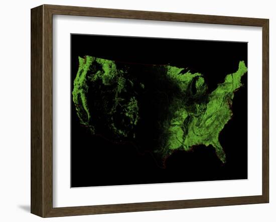 Forest Cover of the US-Grasshopper Geography-Framed Giclee Print