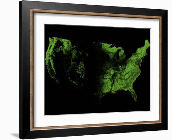 Forest Cover of the US-Grasshopper Geography-Framed Giclee Print
