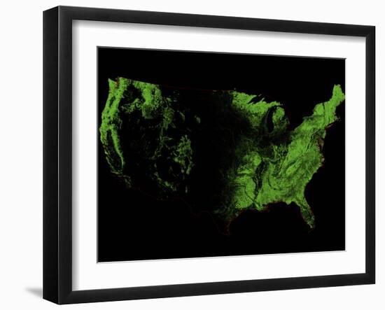 Forest Cover of the US-Grasshopper Geography-Framed Giclee Print