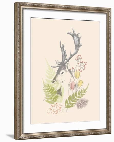 Forest Deer-Laure Girardin Vissian-Framed Giclee Print