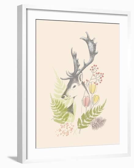 Forest Deer-Laure Girardin Vissian-Framed Giclee Print