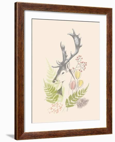 Forest Deer-Laure Girardin Vissian-Framed Giclee Print