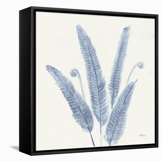 Forest Ferns II v2 Blue-Albena Hristova-Framed Stretched Canvas