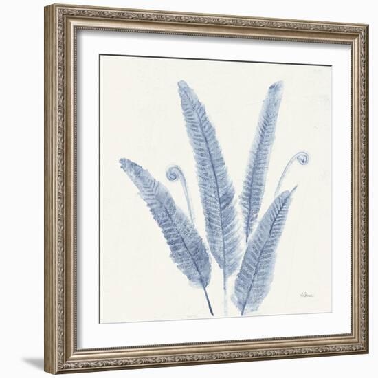 Forest Ferns II v2 Blue-Albena Hristova-Framed Art Print