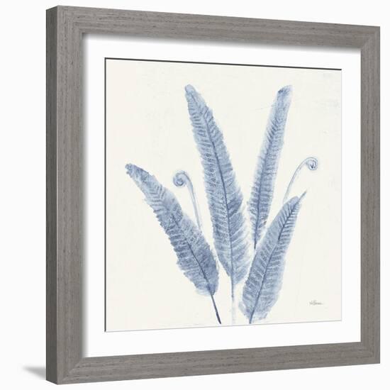 Forest Ferns II v2 Blue-Albena Hristova-Framed Art Print
