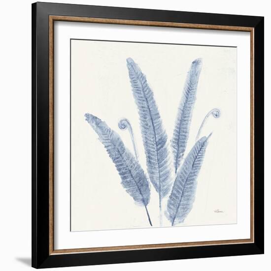 Forest Ferns II v2 Blue-Albena Hristova-Framed Art Print