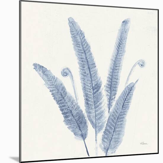 Forest Ferns II v2 Blue-Albena Hristova-Mounted Art Print