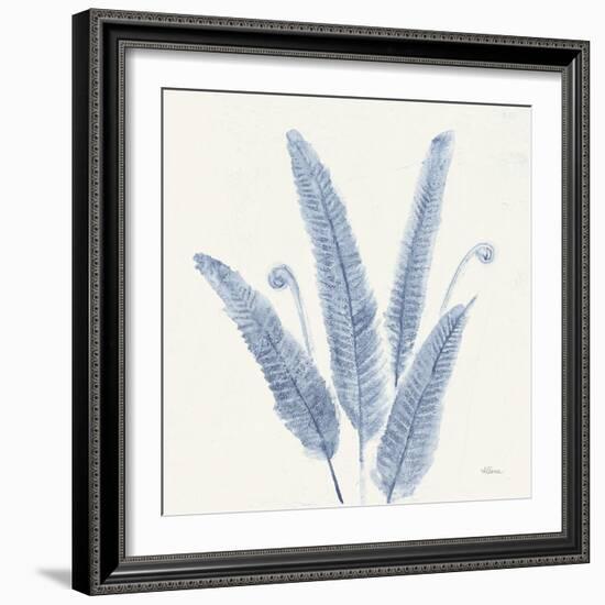 Forest Ferns II v2 Blue-Albena Hristova-Framed Art Print