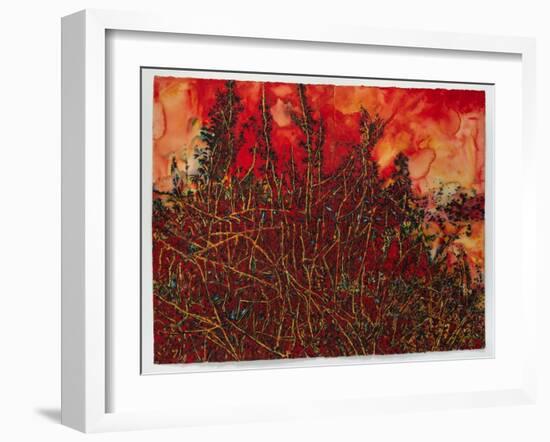 Forest Fire, 2022 (Watercolour on Arches Paper)-Graham Dean-Framed Giclee Print