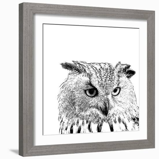 Forest Focus - Owl-Myriam Tebbakha-Framed Giclee Print