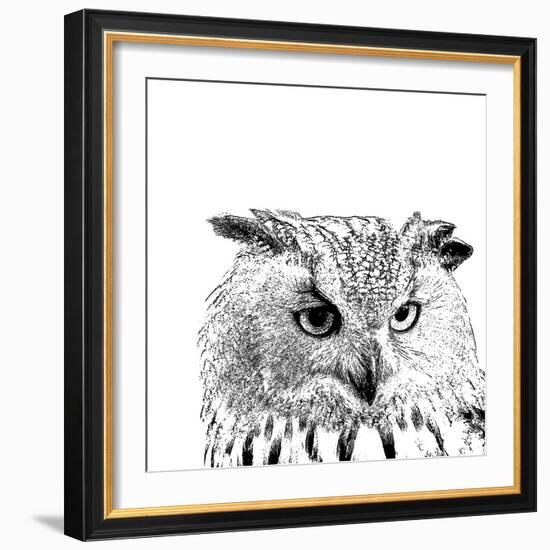 Forest Focus - Owl-Myriam Tebbakha-Framed Giclee Print