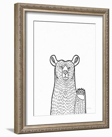 Forest Friends IV Black and White Bear-Elyse DeNeige-Framed Art Print