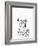 Forest Friends IV Black and White Bear-Elyse DeNeige-Framed Art Print