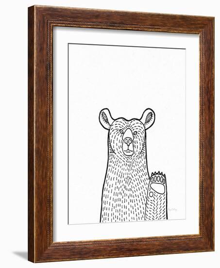 Forest Friends IV Black and White Bear-Elyse DeNeige-Framed Art Print