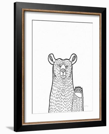 Forest Friends IV Black and White Bear-Elyse DeNeige-Framed Art Print