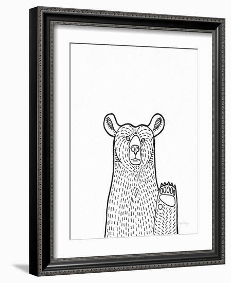 Forest Friends IV Black and White Bear-Elyse DeNeige-Framed Art Print