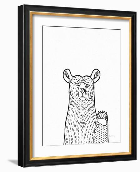 Forest Friends IV Black and White Bear-Elyse DeNeige-Framed Art Print