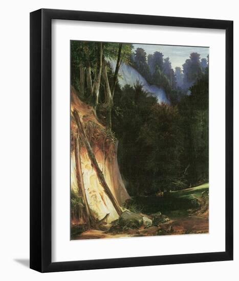 Forest Gorge with Deers-Karl Blechen-Framed Art Print