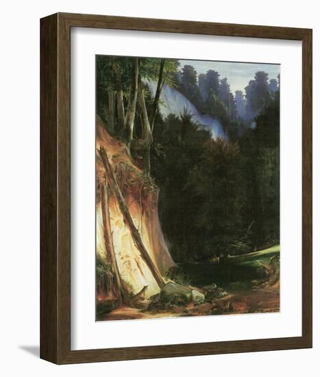 Forest Gorge with Deers-Karl Blechen-Framed Art Print