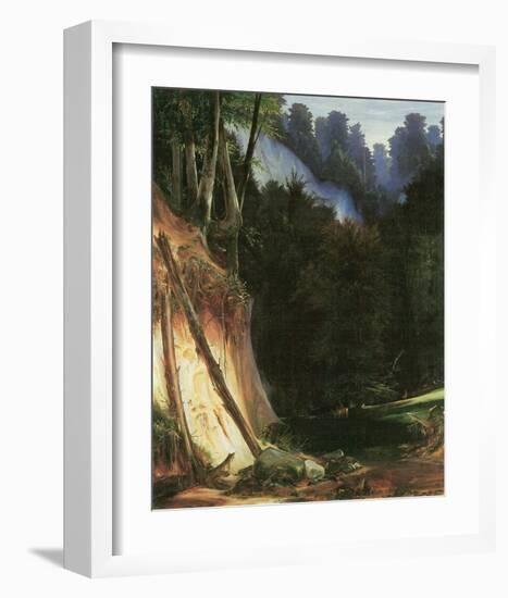 Forest Gorge with Deers-Karl Blechen-Framed Art Print