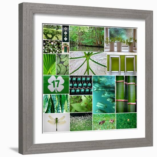 Forest Green Collage-Gail Peck-Framed Photo