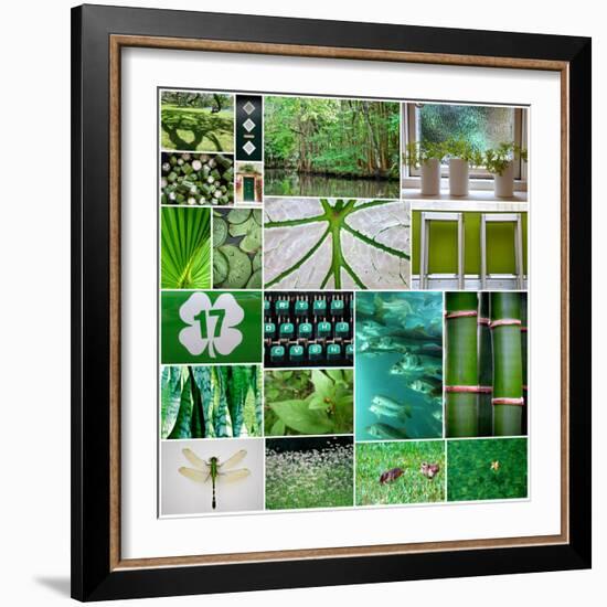 Forest Green Collage-Gail Peck-Framed Photo