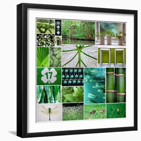 Forest Green Collage-Gail Peck-Framed Photo