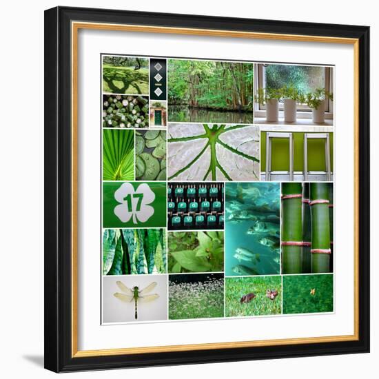 Forest Green Collage-Gail Peck-Framed Photo