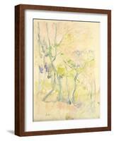 Forest in Fontainebleau, 1893 (W/C on Paper)-Berthe Morisot-Framed Giclee Print