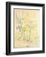 Forest in Fontainebleau, 1893 (W/C on Paper)-Berthe Morisot-Framed Giclee Print