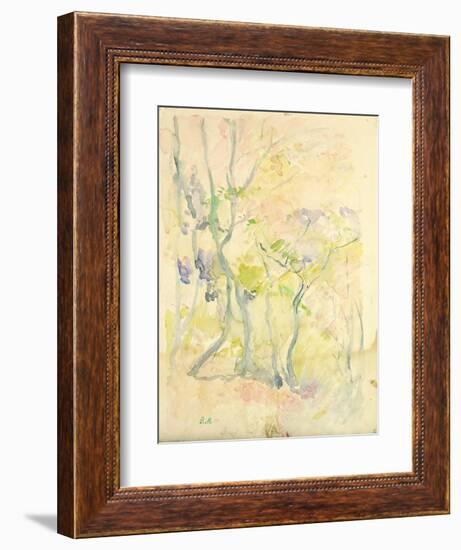 Forest in Fontainebleau, 1893 (W/C on Paper)-Berthe Morisot-Framed Giclee Print