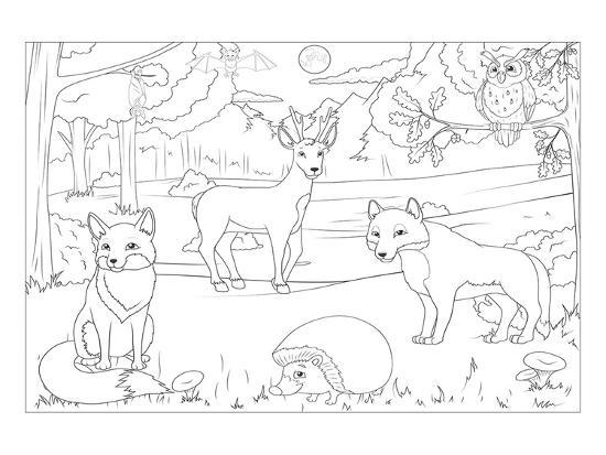 Forest Kids Design Coloring Art Coloring Poster Art Com Beautiful princess with long hair at a castle, and a prince riding a horse. forest kids design coloring art
