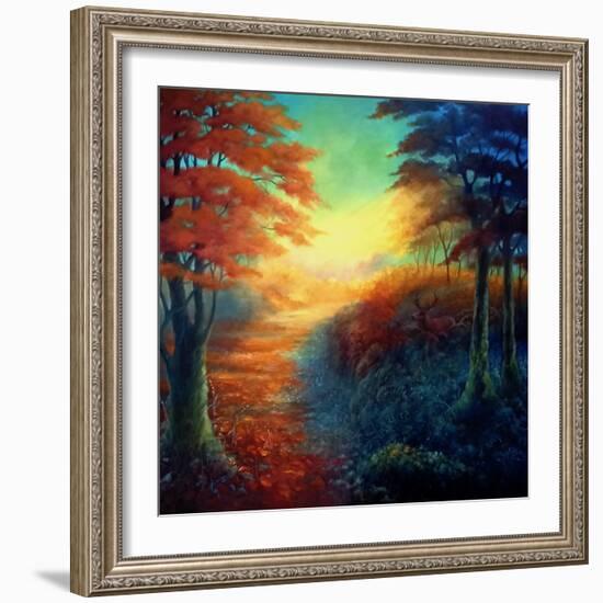 Forest Light, 2021, (Oil on Canvas)Landscape-Lee Campbell-Framed Giclee Print