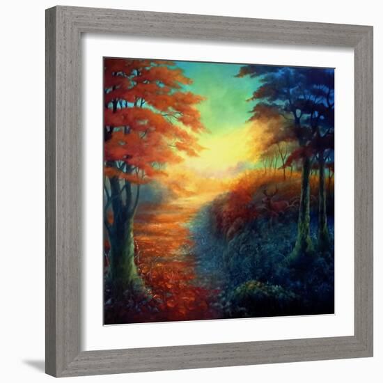 Forest Light, 2021, (Oil on Canvas)Landscape-Lee Campbell-Framed Giclee Print