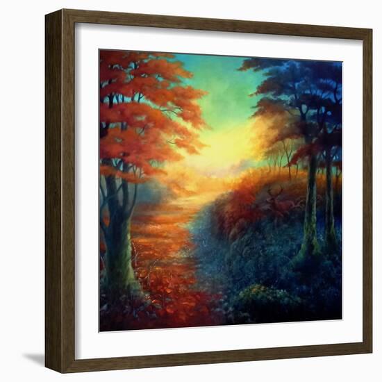 Forest Light, 2021, (Oil on Canvas)Landscape-Lee Campbell-Framed Giclee Print