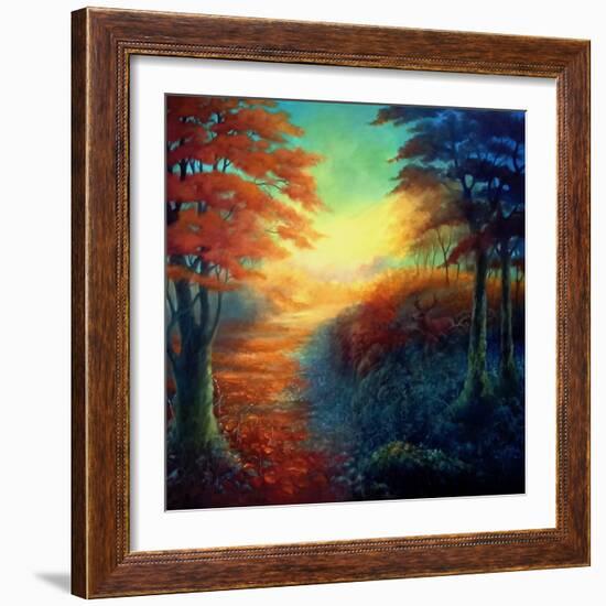 Forest Light, 2021, (Oil on Canvas)Landscape-Lee Campbell-Framed Giclee Print