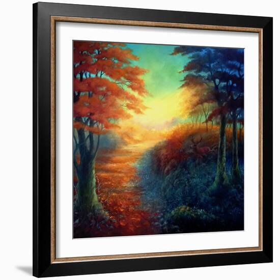 Forest Light, 2021, (Oil on Canvas)Landscape-Lee Campbell-Framed Giclee Print