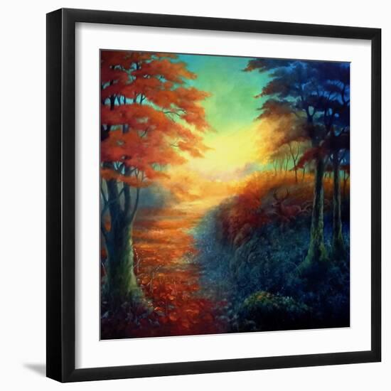 Forest Light, 2021, (Oil on Canvas)Landscape-Lee Campbell-Framed Giclee Print