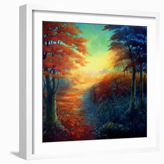 Forest Light, 2021, (Oil on Canvas)Landscape-Lee Campbell-Framed Giclee Print