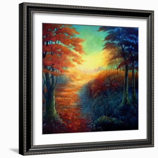 Forest Light, 2021, (Oil on Canvas)Landscape-Lee Campbell-Framed Giclee Print